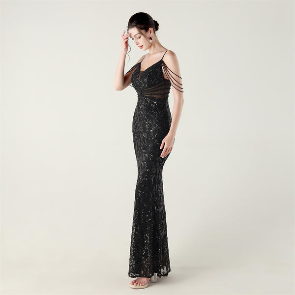 2025 Heavy Beadwork Mermaid Gown with Structured Midsection