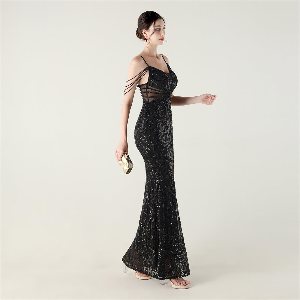 2025 Heavy Beadwork Mermaid Gown with Structured Midsection