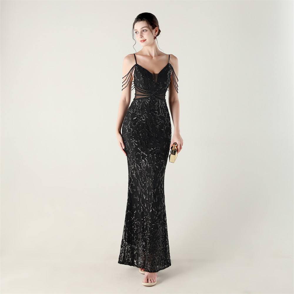 2025 Heavy Beadwork Mermaid Gown with Structured Midsection