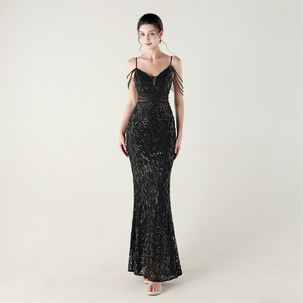 2025 Heavy Beadwork Mermaid Gown with Structured Midsection