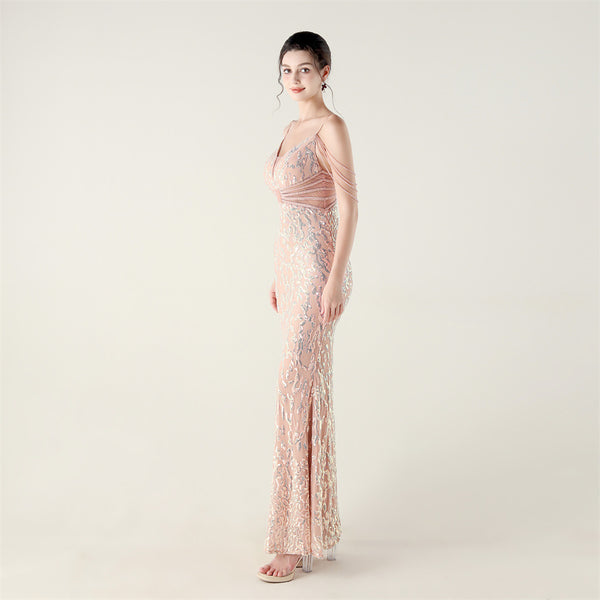 2025 Heavy Beadwork Mermaid Gown with Structured Midsection