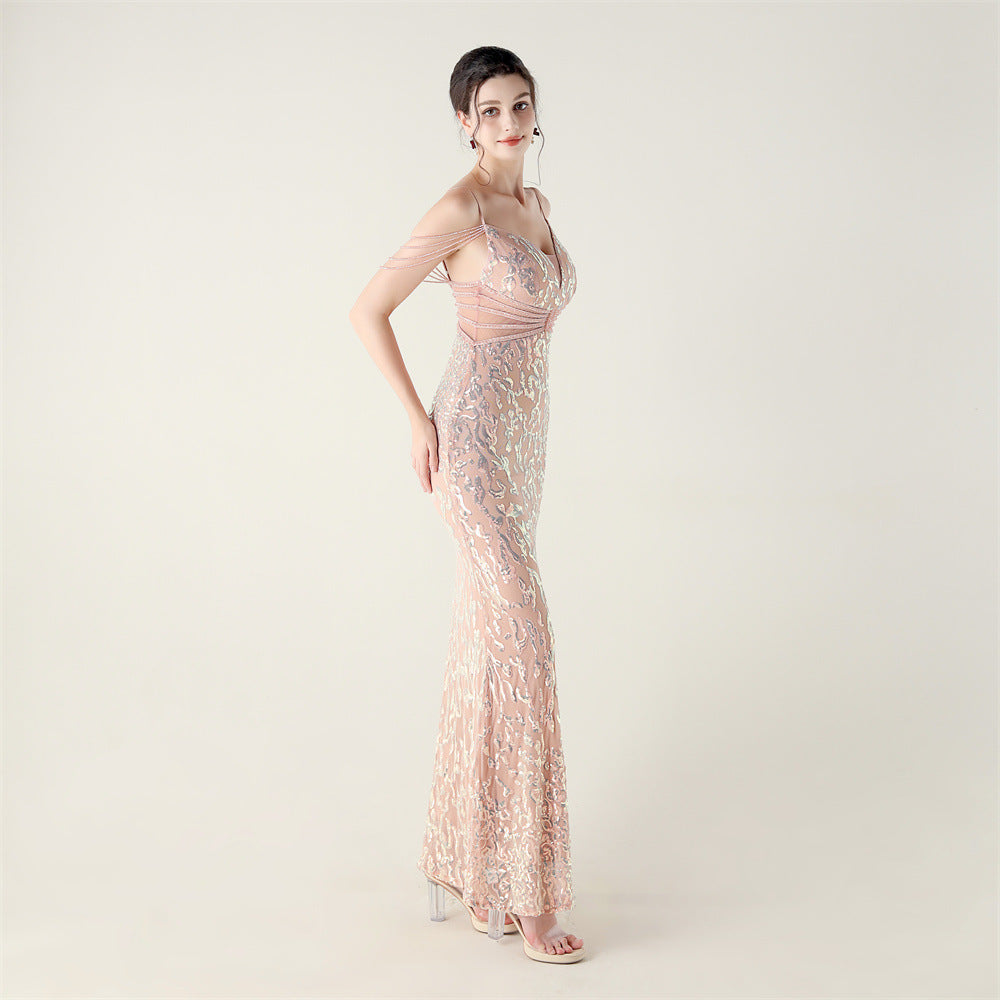 2025 Heavy Beadwork Mermaid Gown with Structured Midsection