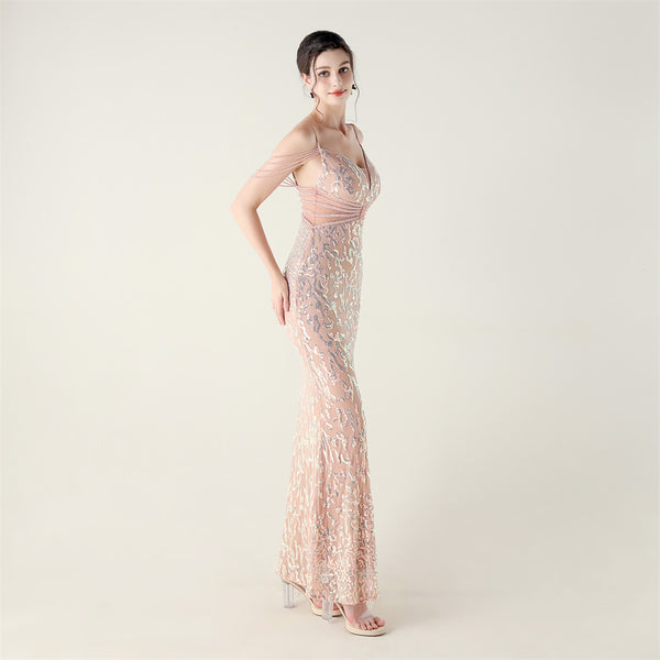 2025 Heavy Beadwork Mermaid Gown with Structured Midsection