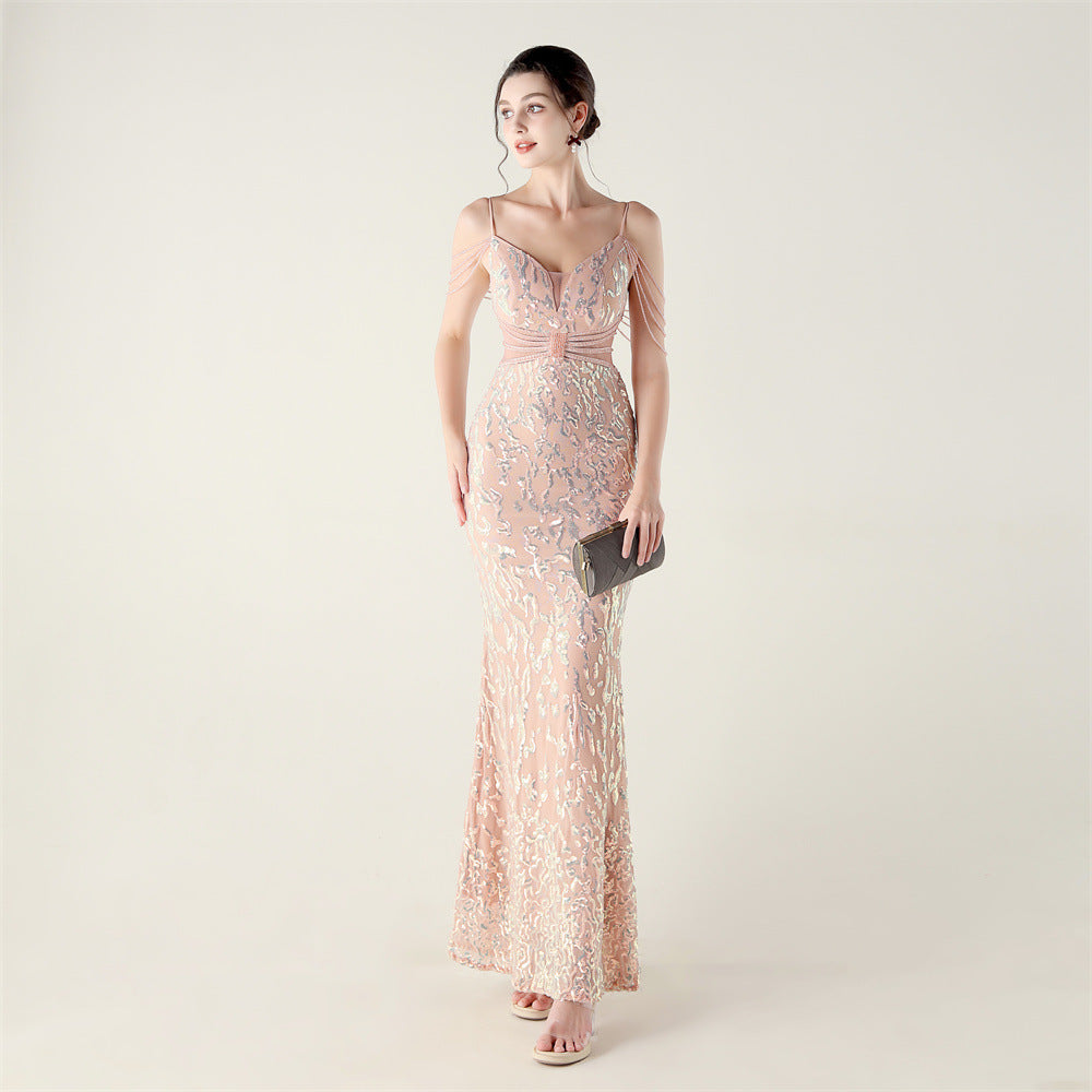 2025 Heavy Beadwork Mermaid Gown with Structured Midsection