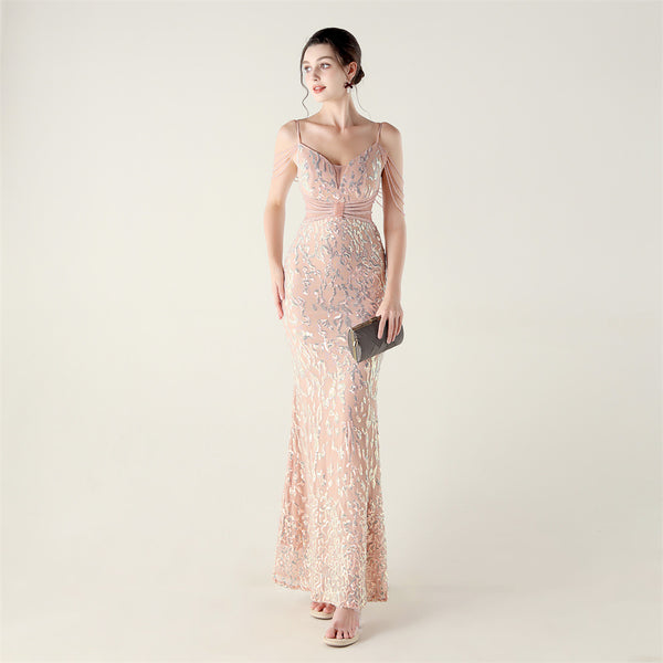 2025 Heavy Beadwork Mermaid Gown with Structured Midsection