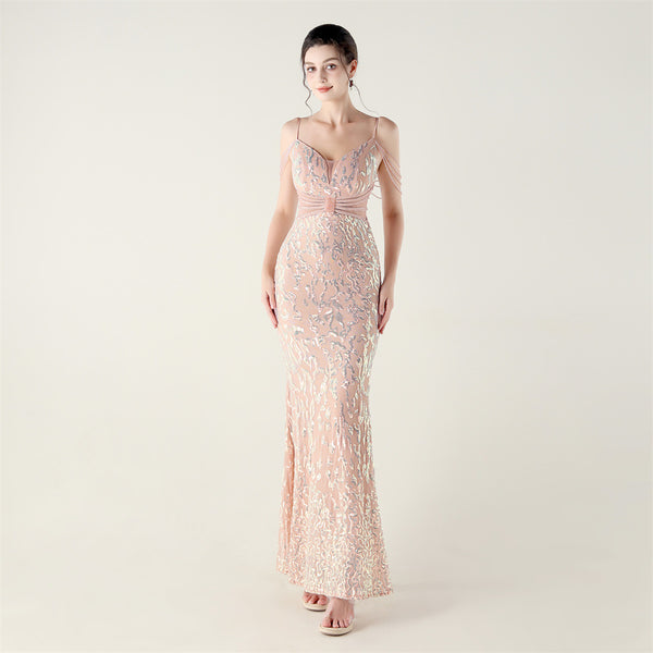 2025 Heavy Beadwork Mermaid Gown with Structured Midsection