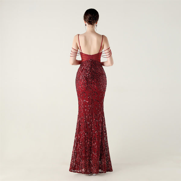 2025 Heavy Beadwork Mermaid Gown with Structured Midsection