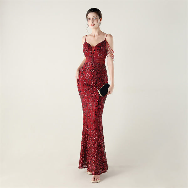 2025 Heavy Beadwork Mermaid Gown with Structured Midsection