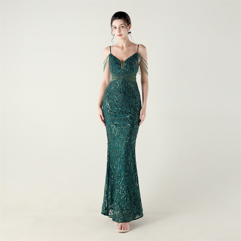 2025 Heavy Beadwork Mermaid Gown with Structured Midsection