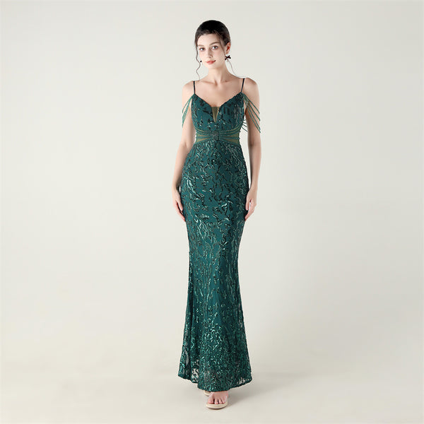 2025 Heavy Beadwork Mermaid Gown with Structured Midsection