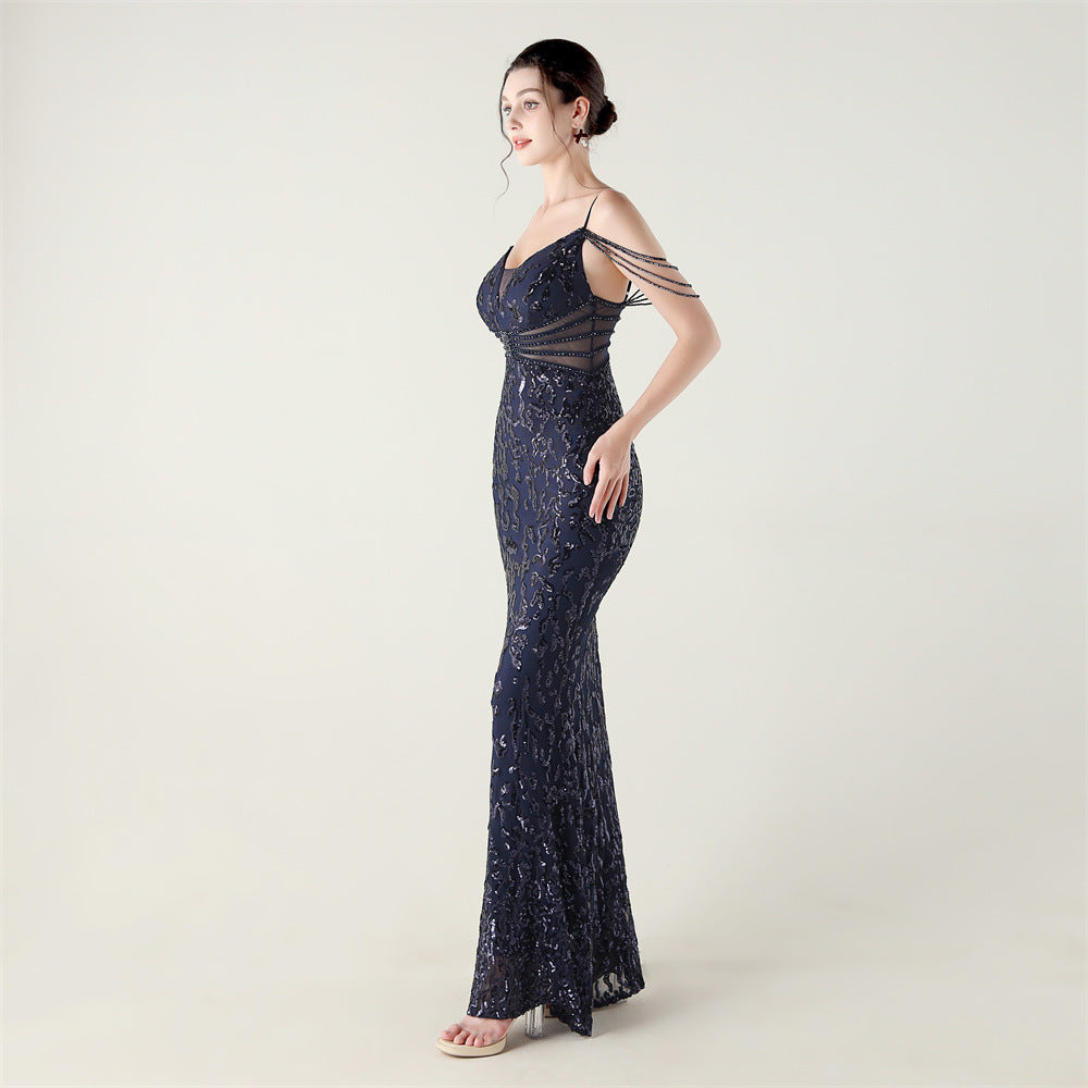 2025 Heavy Beadwork Mermaid Gown with Structured Midsection