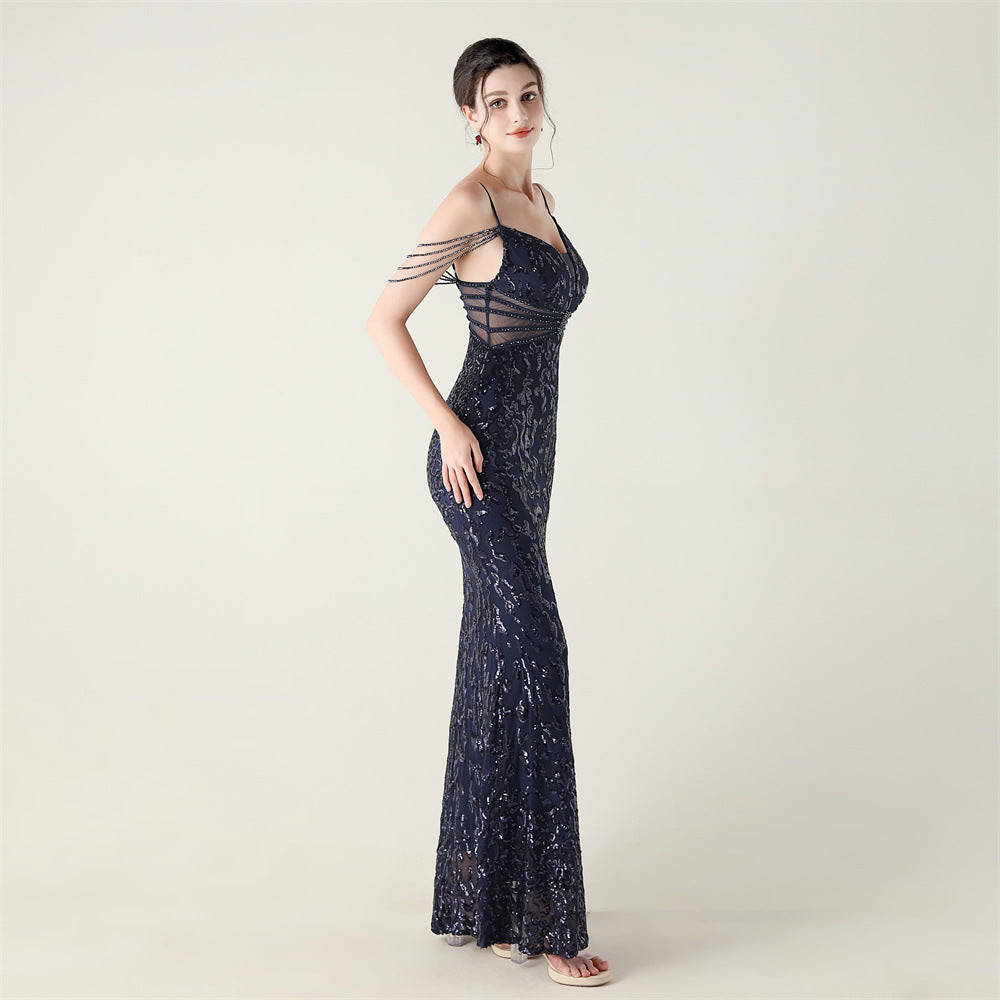 2025 Heavy Beadwork Mermaid Gown with Structured Midsection
