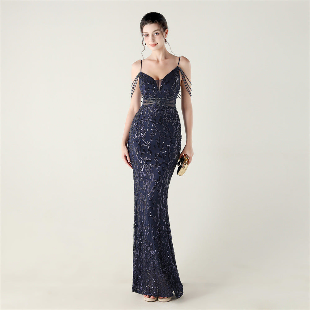 2025 Heavy Beadwork Mermaid Gown with Structured Midsection