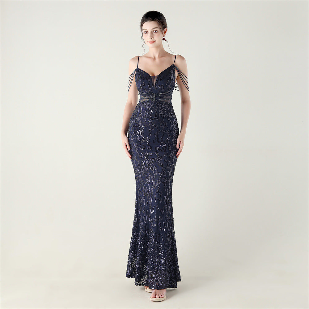 2025 Heavy Beadwork Mermaid Gown with Structured Midsection