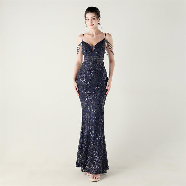 2025 Heavy Beadwork Mermaid Gown with Structured Midsection