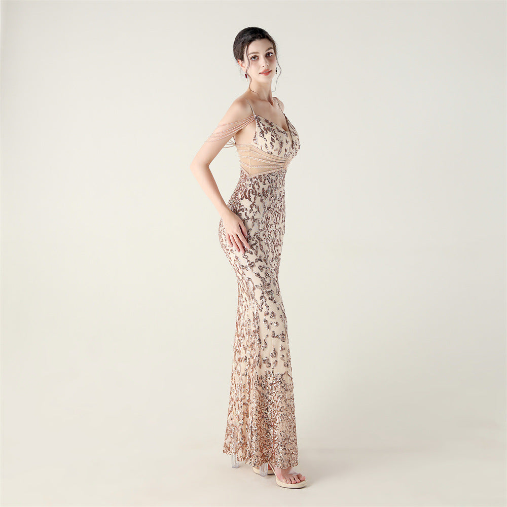 2025 Heavy Beadwork Mermaid Gown with Structured Midsection
