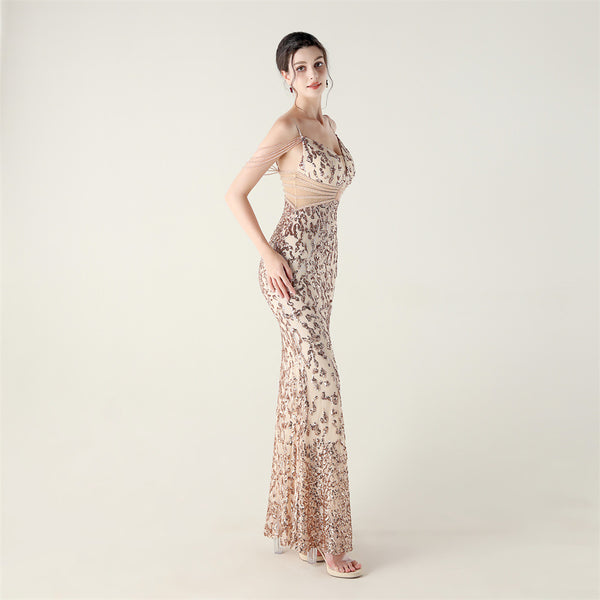 2025 Heavy Beadwork Mermaid Gown with Structured Midsection
