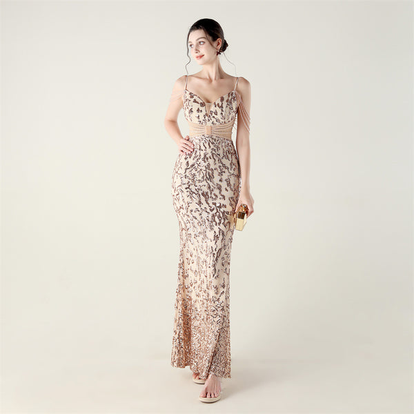 2025 Heavy Beadwork Mermaid Gown with Structured Midsection