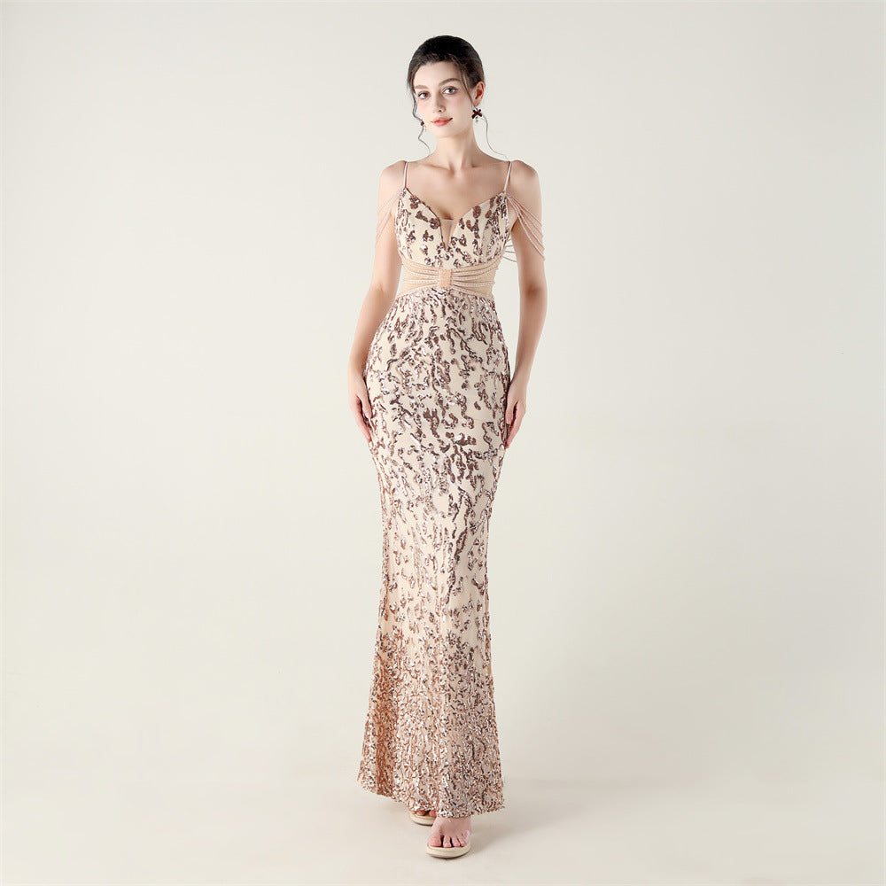 2025 Heavy Beadwork Mermaid Gown with Structured Midsection