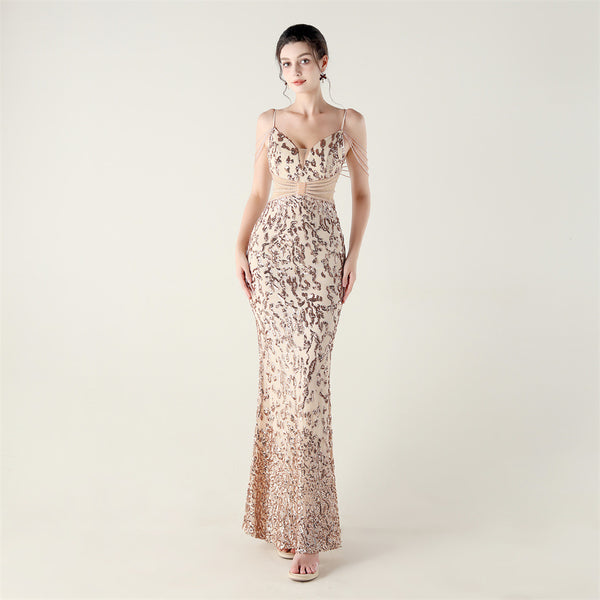 2025 Heavy Beadwork Mermaid Gown with Structured Midsection