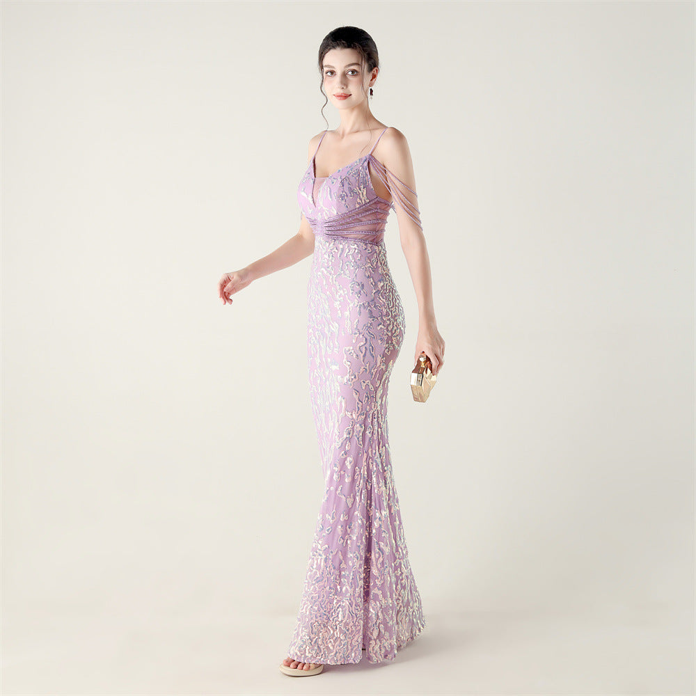 2025 Heavy Beadwork Mermaid Gown with Structured Midsection