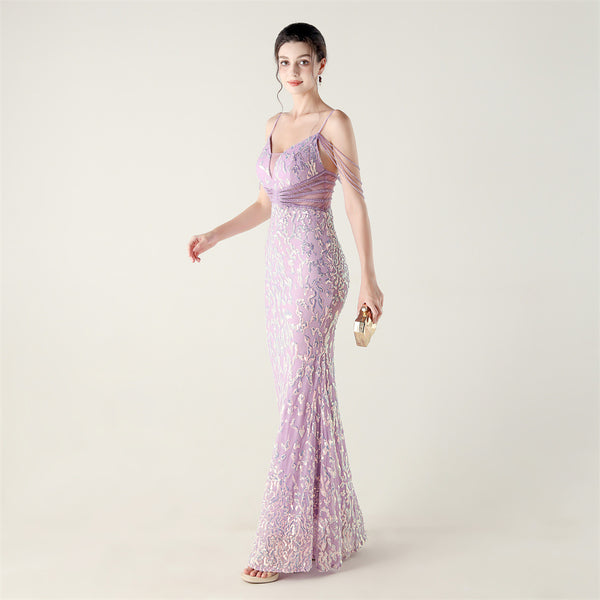 2025 Heavy Beadwork Mermaid Gown with Structured Midsection