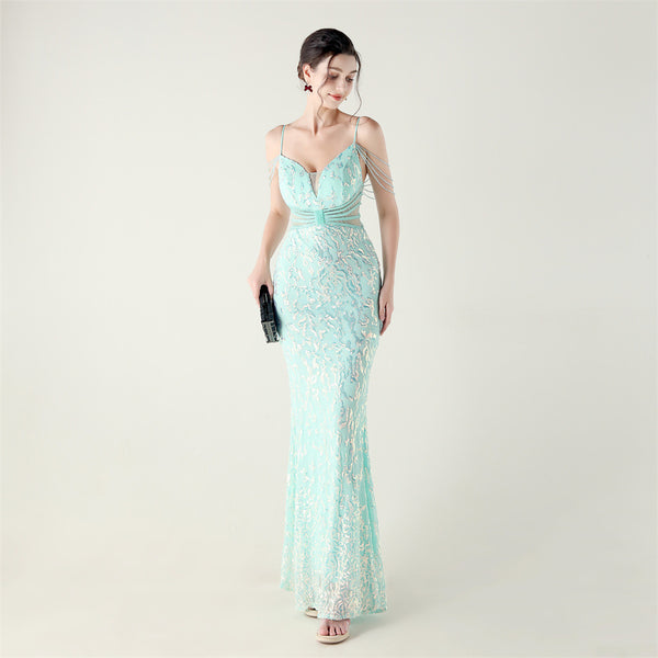 2025 Heavy Beadwork Mermaid Gown with Structured Midsection