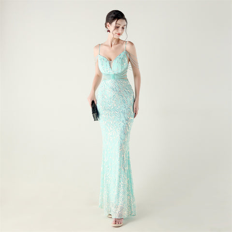 2025 Heavy Beadwork Mermaid Gown with Structured Midsection