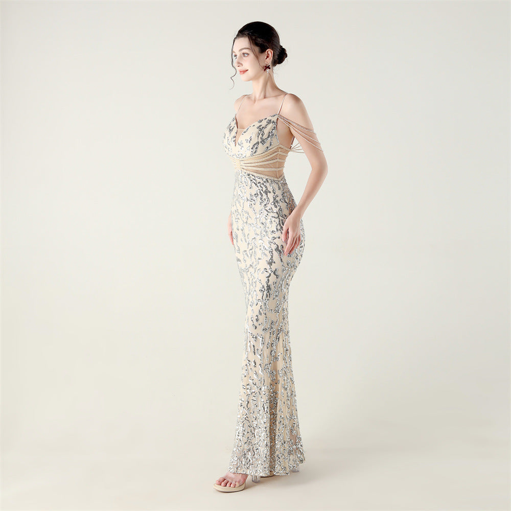 2025 Heavy Beadwork Mermaid Gown with Structured Midsection