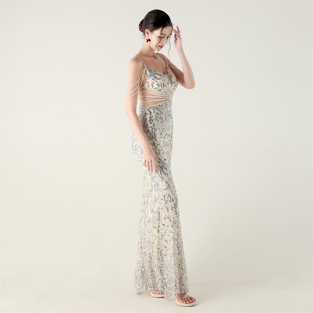 2025 Heavy Beadwork Mermaid Gown with Structured Midsection