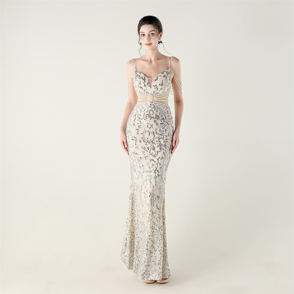 2025 Heavy Beadwork Mermaid Gown with Structured Midsection