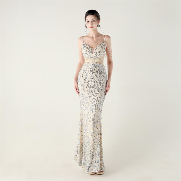 2025 Heavy Beadwork Mermaid Gown with Structured Midsection