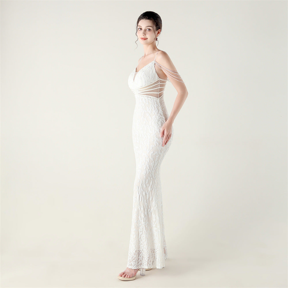 2025 Heavy Beadwork Mermaid Gown with Structured Midsection