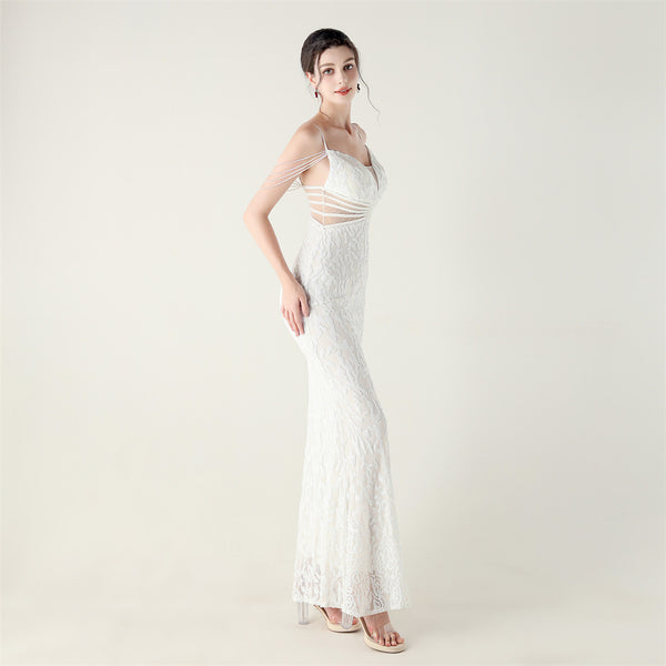 2025 Heavy Beadwork Mermaid Gown with Structured Midsection