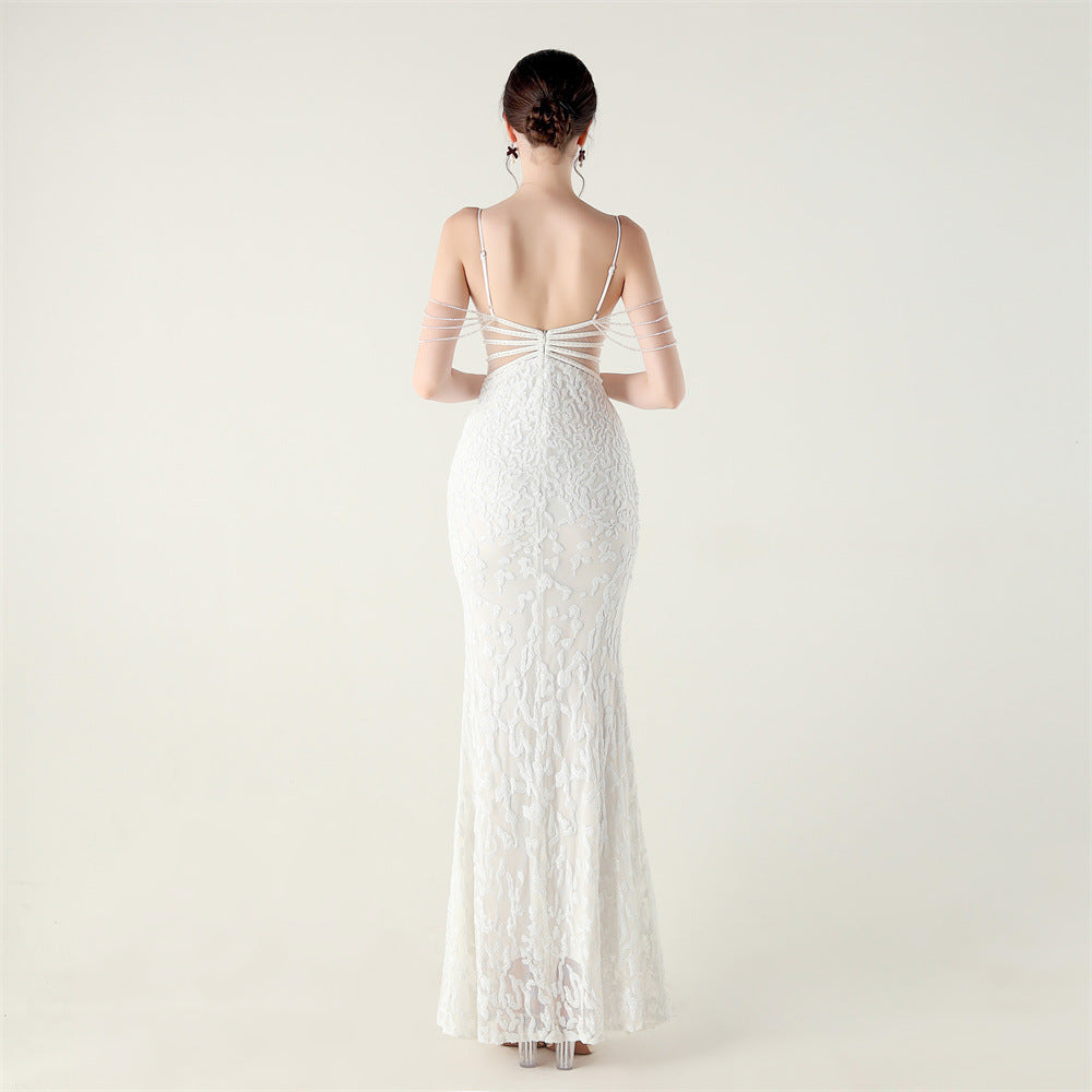 2025 Heavy Beadwork Mermaid Gown with Structured Midsection