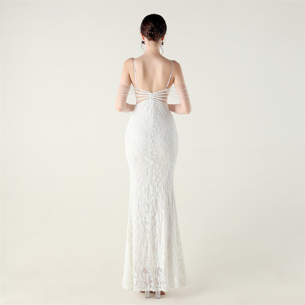 2025 Heavy Beadwork Mermaid Gown with Structured Midsection