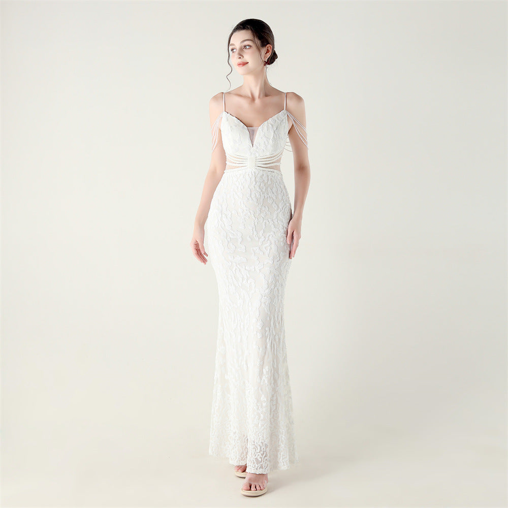 2025 Heavy Beadwork Mermaid Gown with Structured Midsection
