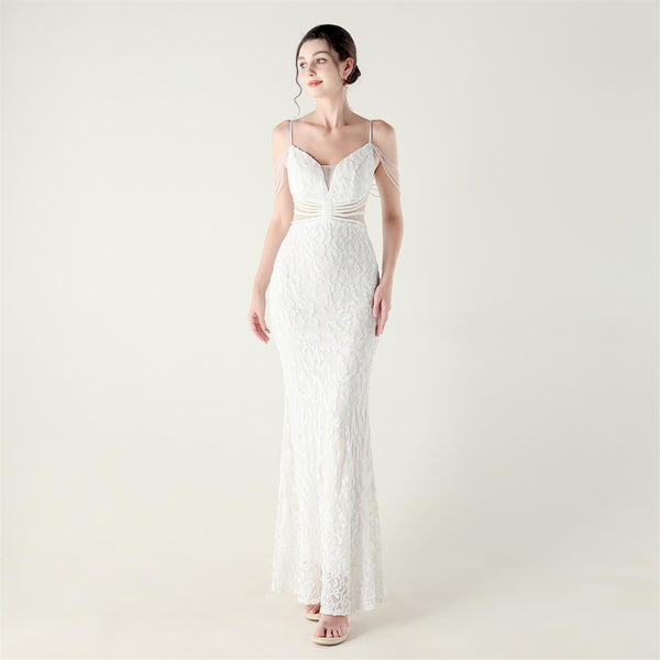 2025 Heavy Beadwork Mermaid Gown with Structured Midsection