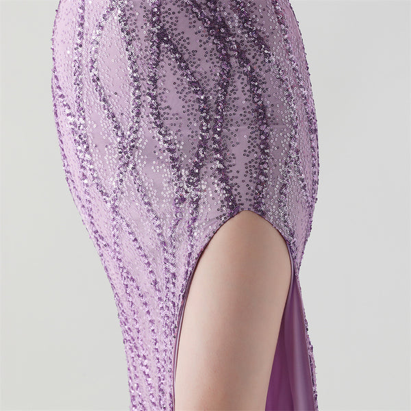 2025 Sweetheart Neckline Sequin Gown with Boned Corset & Heavy Beadwork