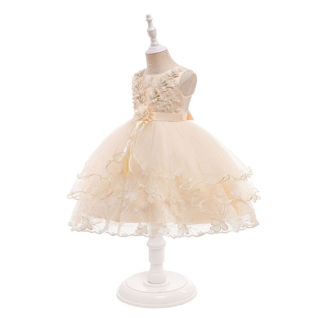 Šaty bez rukávů s krajkou ve stylu princezny na svatbu, párty, vystoupení a narozeniny