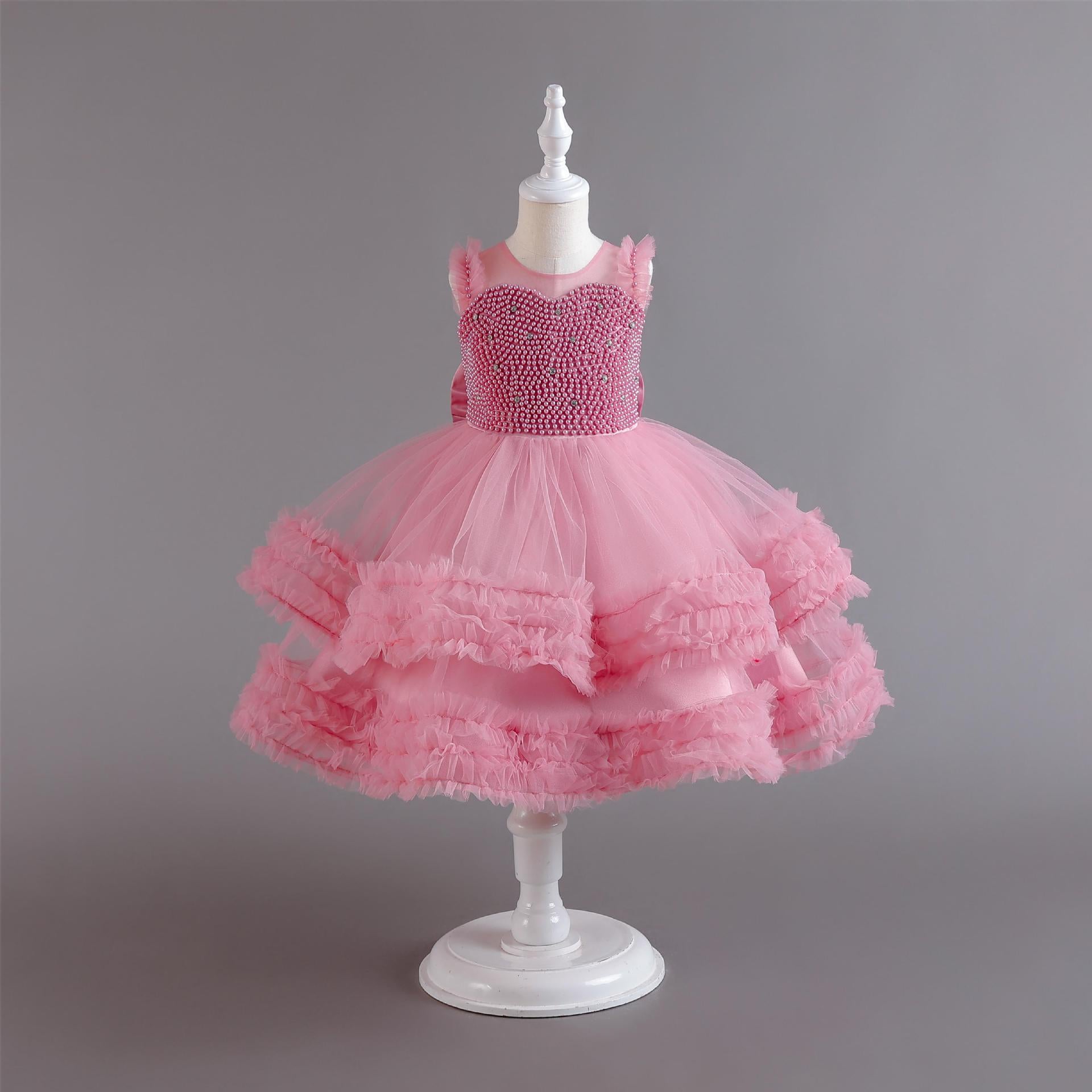 Layered Puff-Skirt Flower Girl Dress for Weddings
