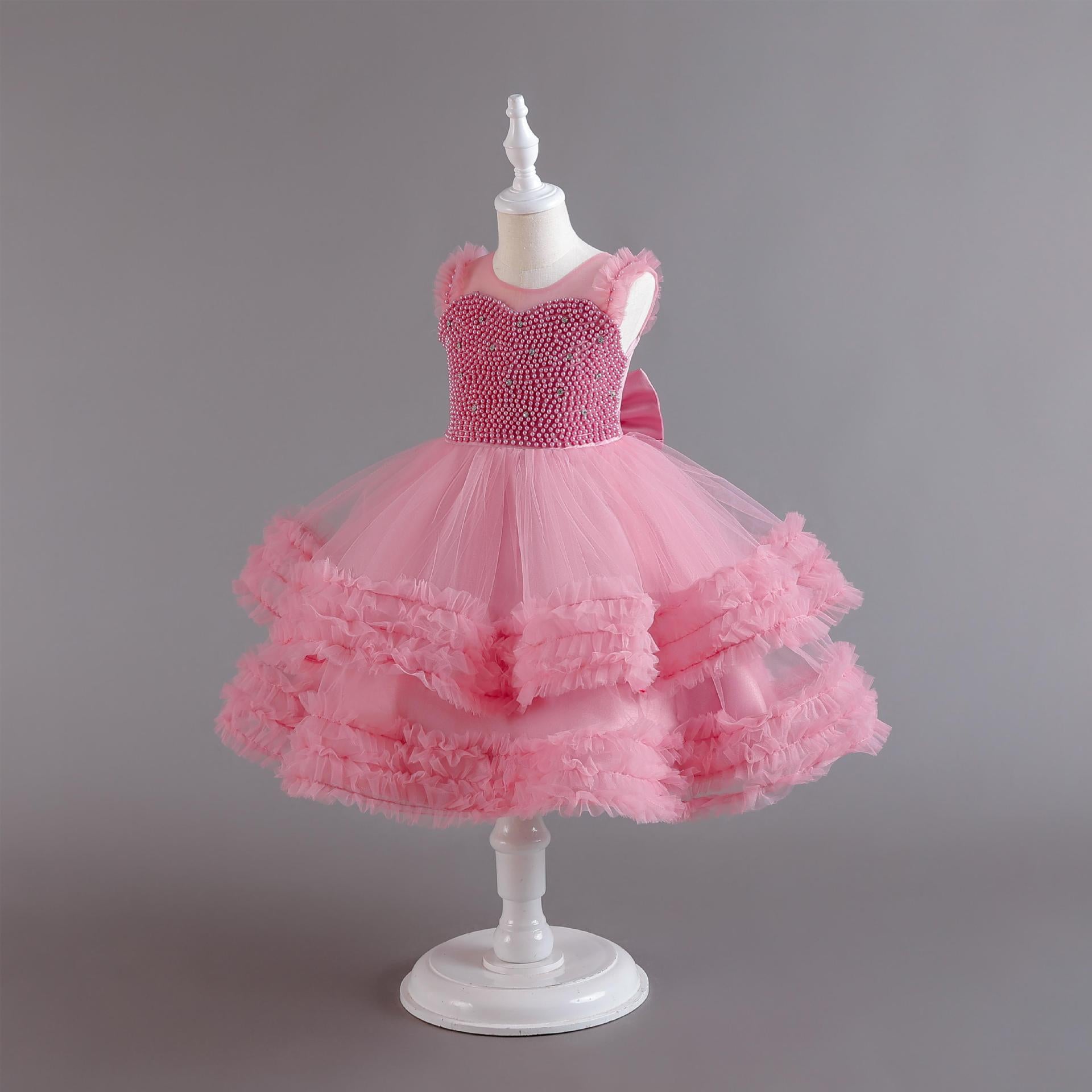 Layered Puff-Skirt Flower Girl Dress for Weddings
