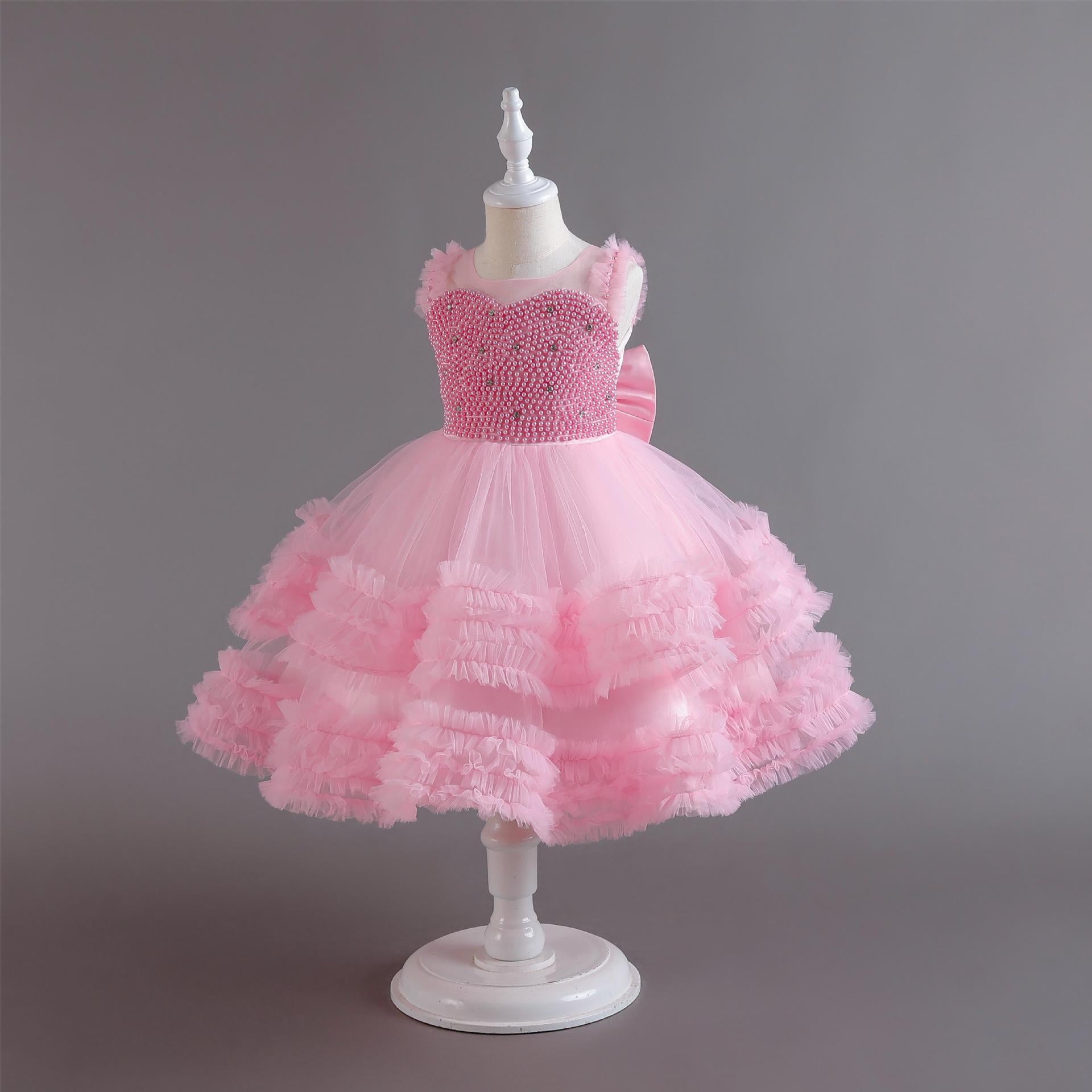 Layered Puff-Skirt Flower Girl Dress for Weddings