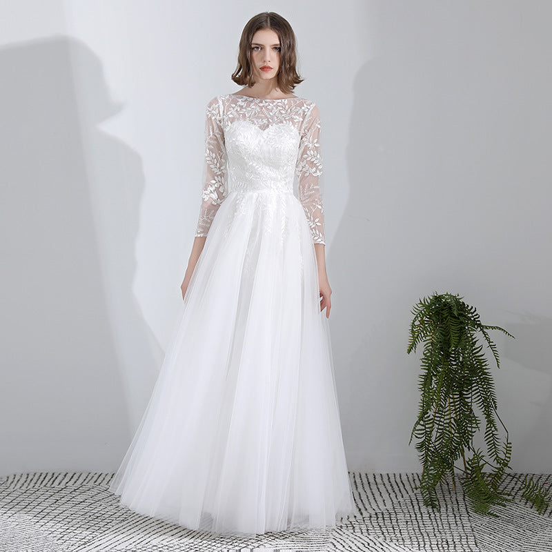 Minimalist Forest Wedding Dress – Petite Satin Gown for Ceremony or Travel Shoots (2025)