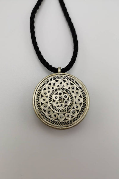 Singular Hand-Embroidered Pendant Necklace