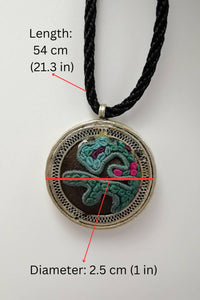 Singular Hand-Embroidered Pendant Necklace