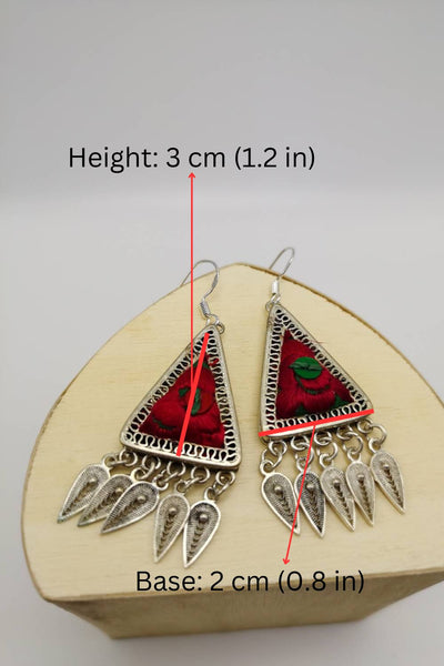 Unparalleled Embroidered Drop Earrings Made by Hand