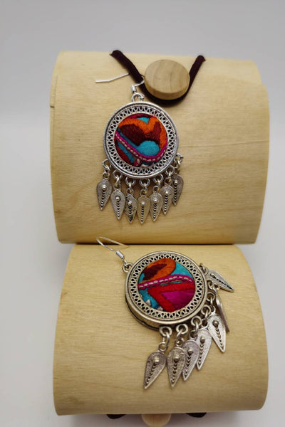 Extraordinary Handmade Embroidery Drop Earrings