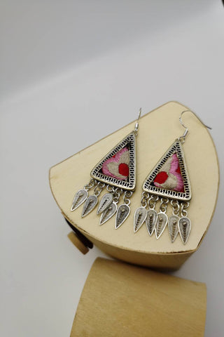 Unrepeatable Hand-Embroidered Drop Tassel Earrings