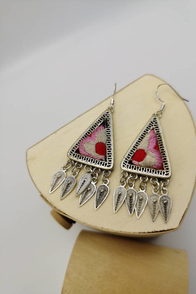 Unrepeatable Hand-Embroidered Drop Tassel Earrings